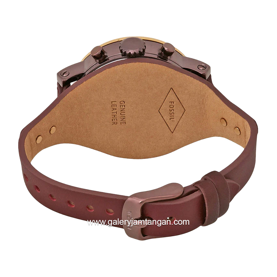 FOSSIL ES4114 Maroon Chronograph Leather Strap