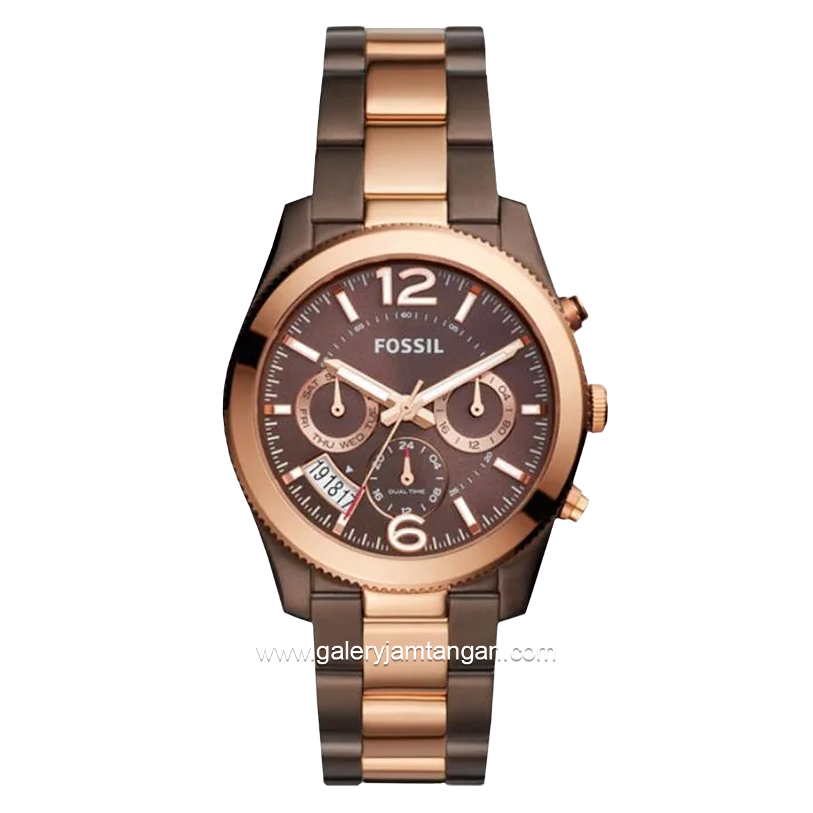 FOSSIL ES4284 Brown Dial Dual Tone Stainless Steel