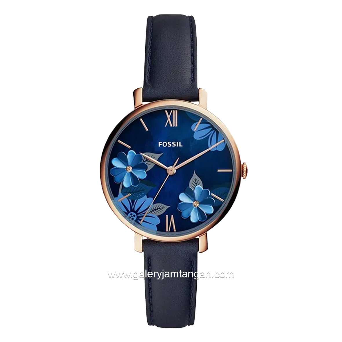 FOSSIL JECQUELINE ES4673 Blue Rosegold Leather Strap