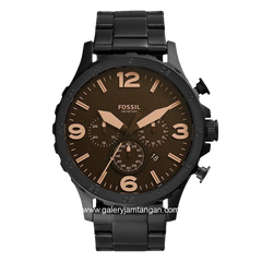 FOSSIL NATE JR1356 Chronograph Black Dial Brown Stainless Steel