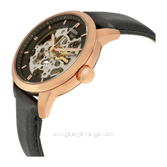 FOSSIL ME3084 Automatic Black Rose Gold Leather Strap