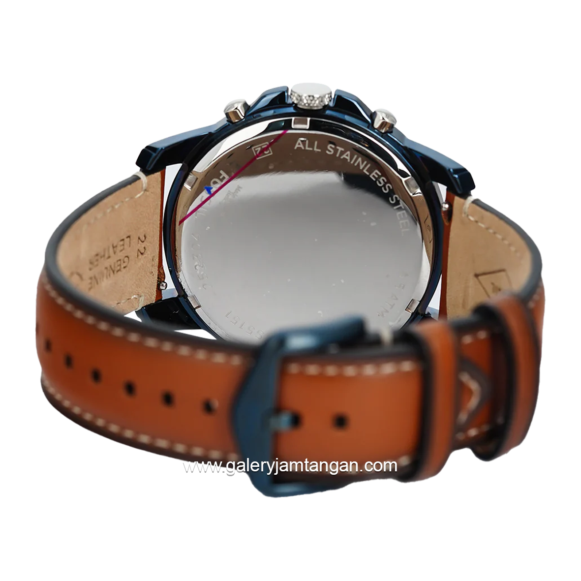 FOSSIL FS5151 Brown Silver Dial Blue Leather Strap