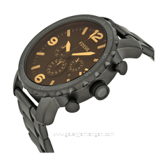 FOSSIL NATE JR1356 Chronograph Black Dial Brown Stainless Steel