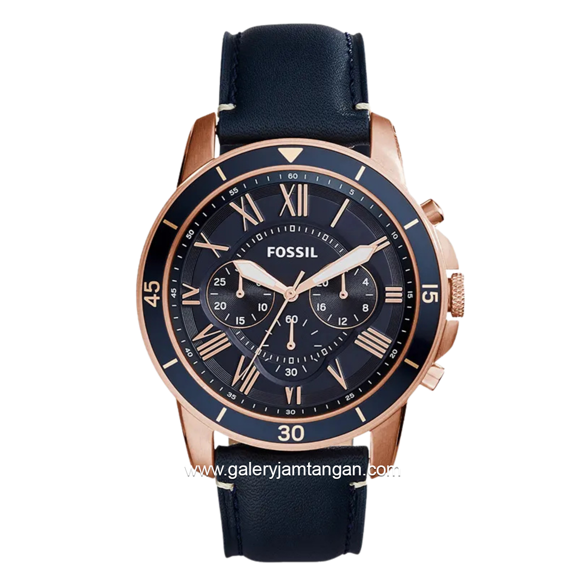 FOSSIL GRANT FS5237 Blue Rosegold Leather Strap