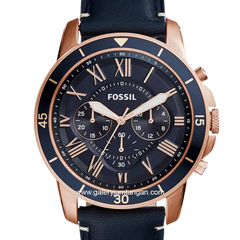 FOSSIL GRANT FS5237 Blue Rosegold Leather Strap