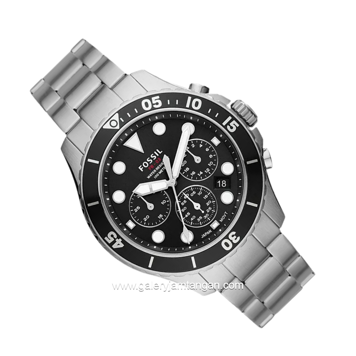 FOSSIL FS5725 Silver Dial Black Stainless Steel Strap