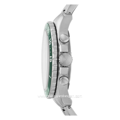 FOSSIL FS5726 Silver Dial Green Stainless Steel Strap