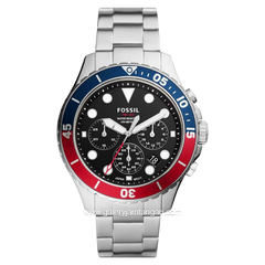 FOSSIL FS5767 Silver Dial Black Stainless Steel Strap