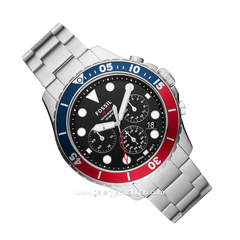 FOSSIL FS5767 Silver Dial Black Stainless Steel Strap