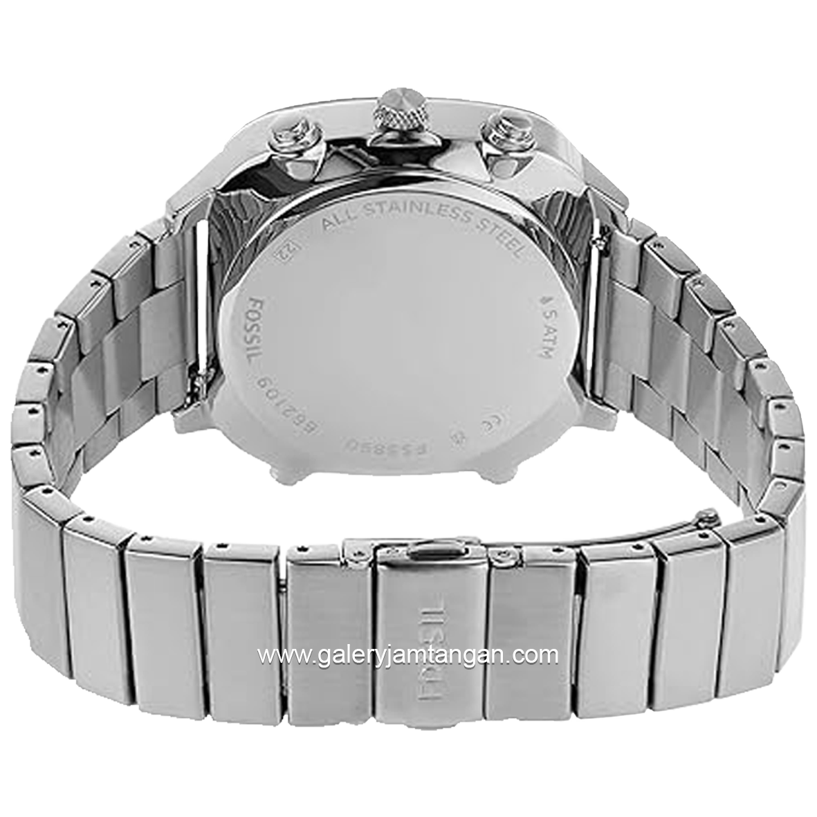 FOSSIL RETRO FS5890 Men Digital Analog Dial Smoke Stainless Steel Strap