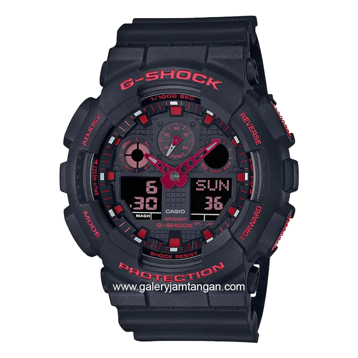 G-SHOCK GA-100BNR-1ADR Ignite Black Red Resin Strap