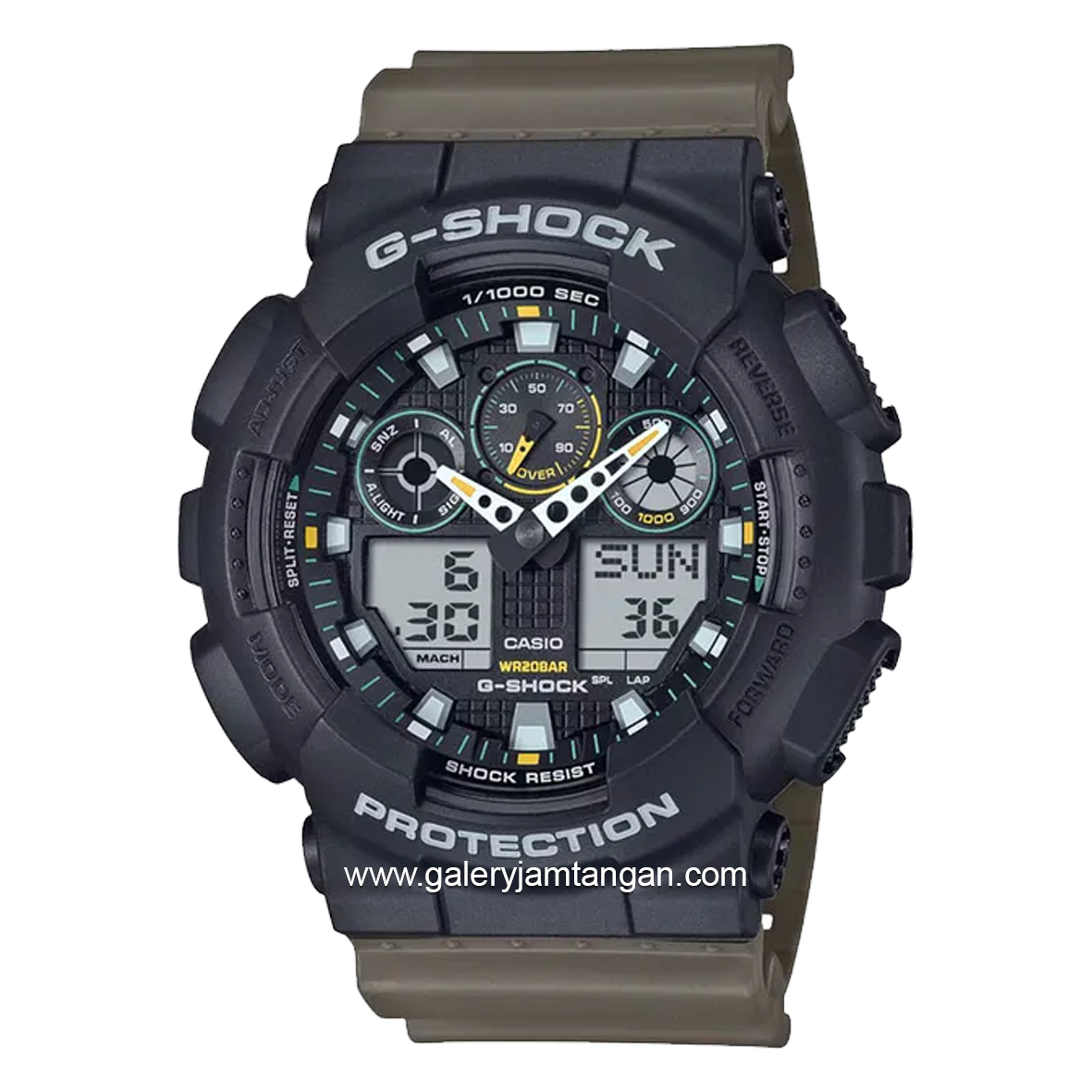 G-SHOCK GA-100TU-1A3DR Analog Digital Army Black Resin Strap