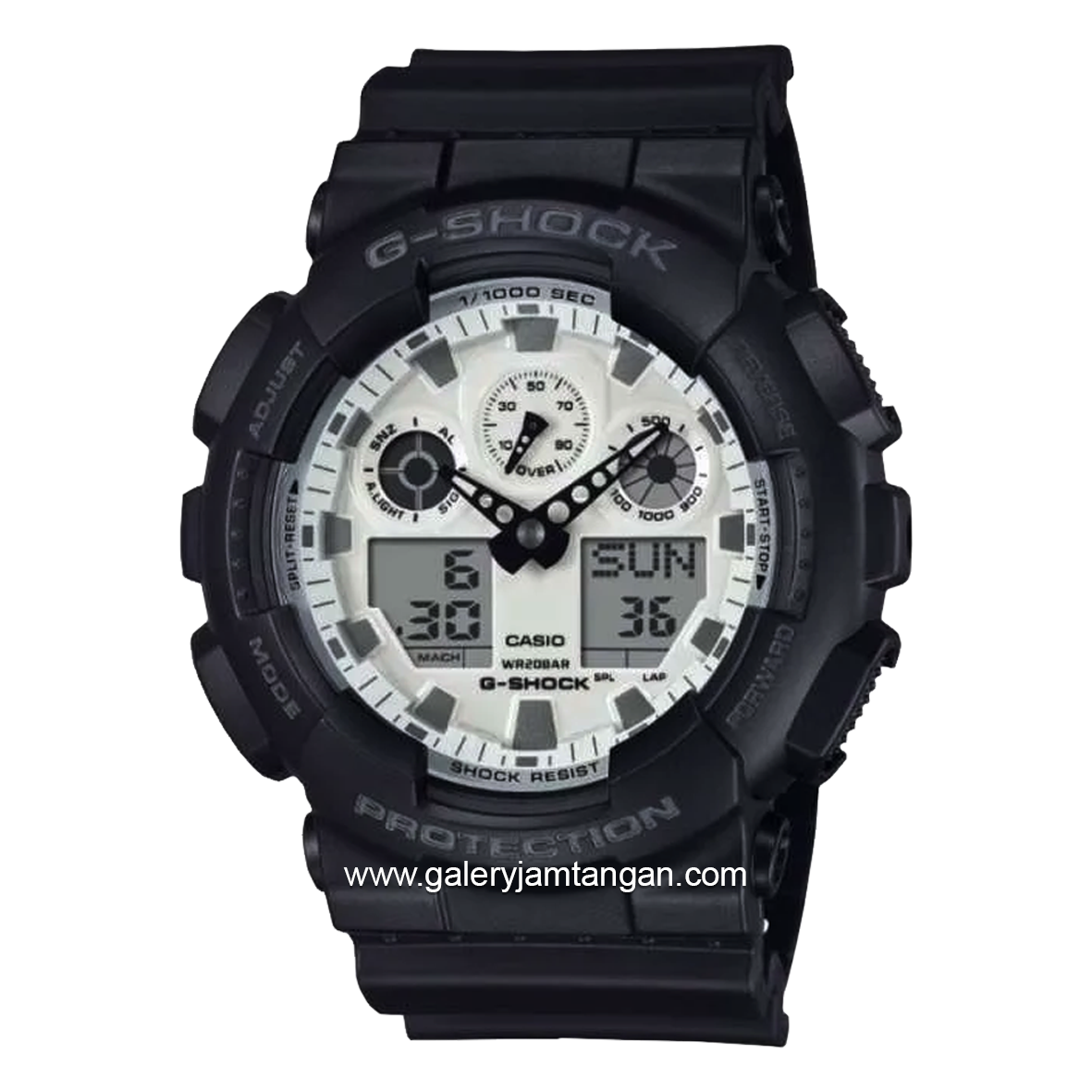 G-SHOCK GA-100WD-1ADR Dual Time Black Resin Strap