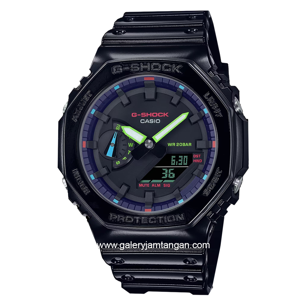 G-SHOCK GA-2100RGB-1ADR Black Analog Digital Rubber Strap
