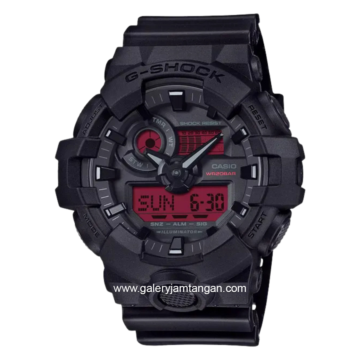 G-SHOCK GA-700BBR-1ADR Black Resin Strap