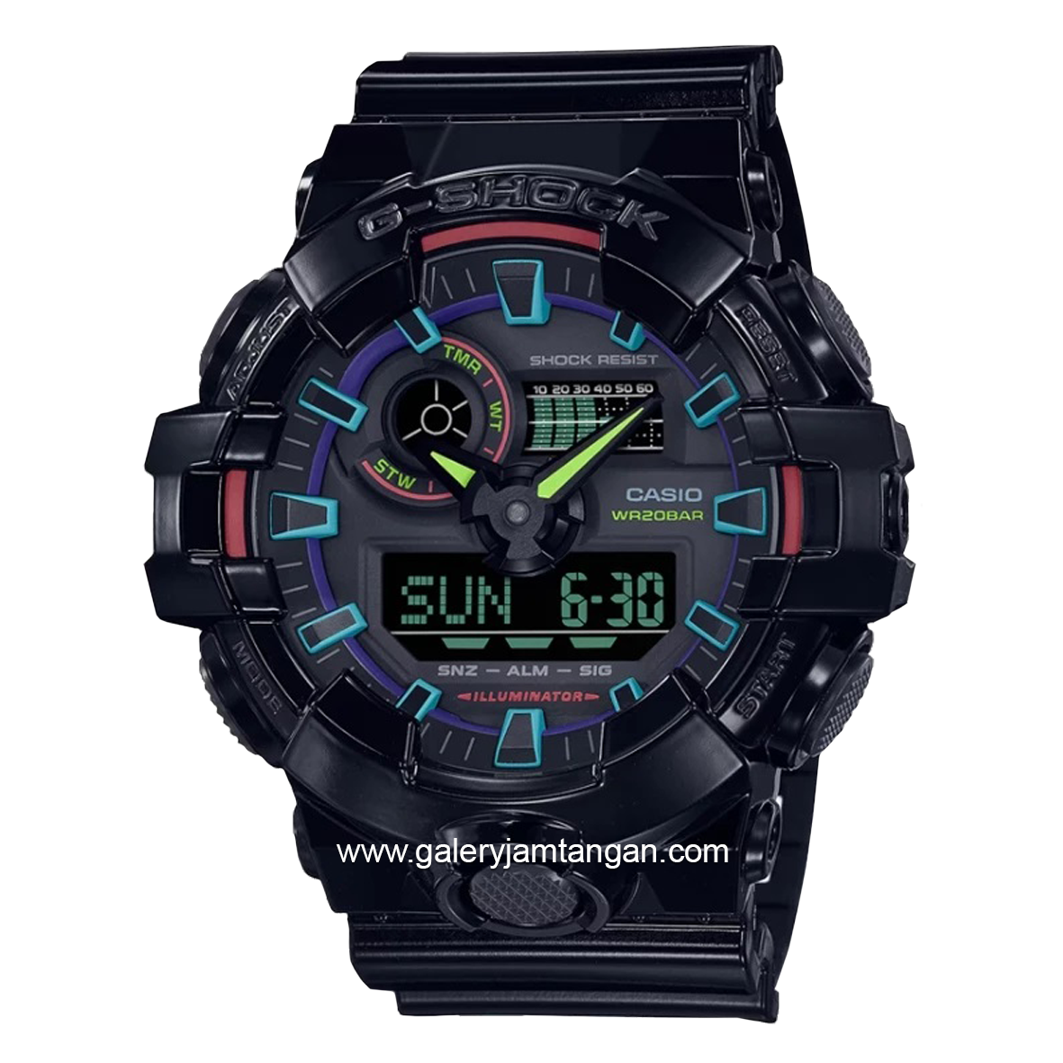 G-SHOCK GA-700RGB -1ADR Black Analog Digital Rubber Strap