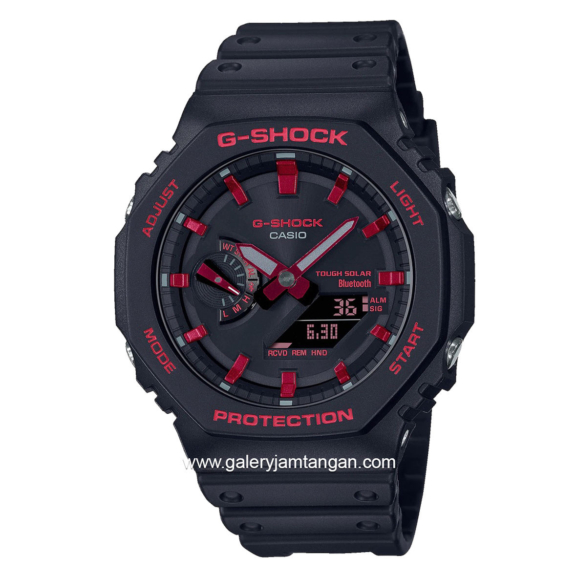 G-SHOCK GA-B2100BNR-1ADR Black List Red Tough Solar Rubber Strap
