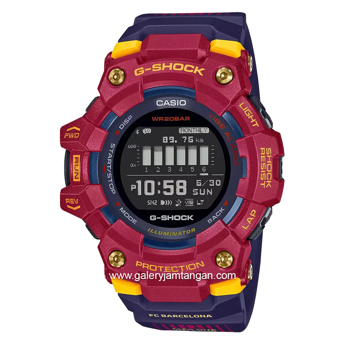G-SHOCK X FC GBD-100BAR-4DR Barcelona Matchday Digital Dual Tone Rubber Strap