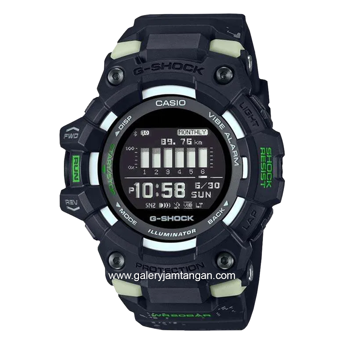 G-SHOCK GBD-100LM-1DR Black Digital Resin Strap