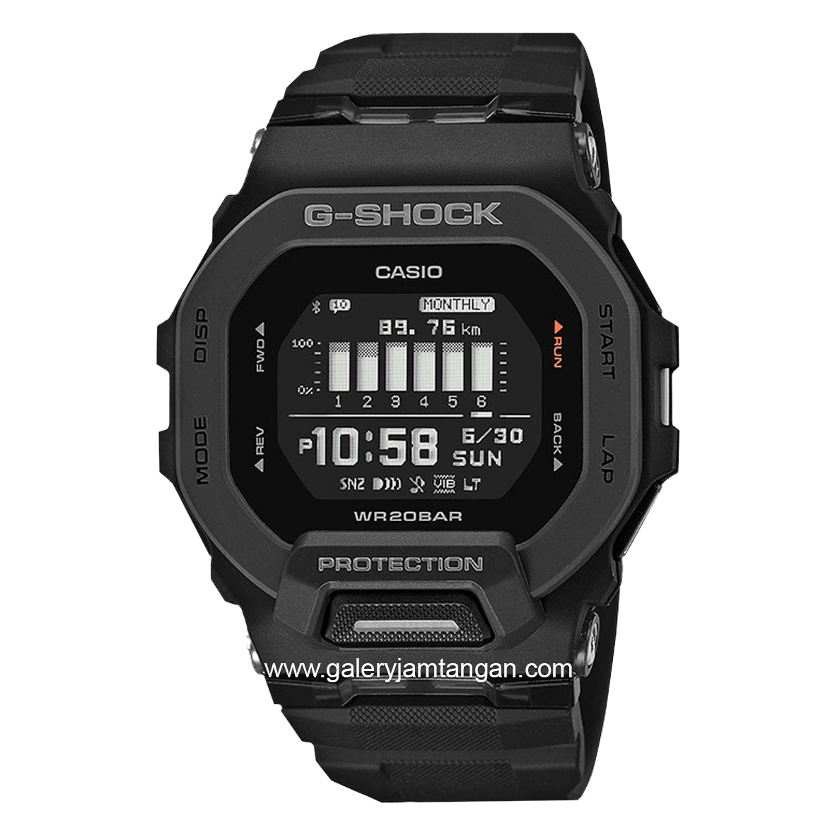 G-SHOCK GBD-200-1DR Black Digital Rubber Strap