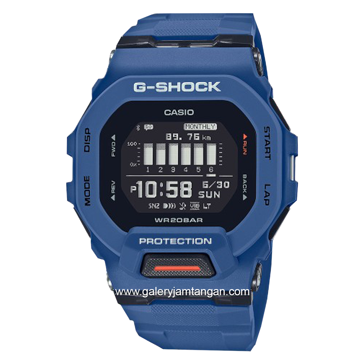 G-SHOCK GBD-200-2DR Blue Dial Black Digital Rubber Strap