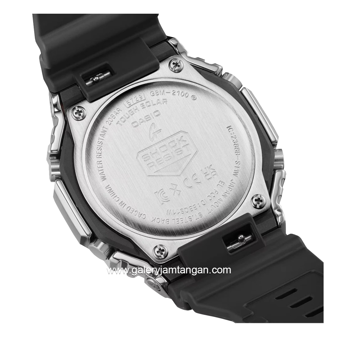 G-SHOCK GBM-2100-1ADR Black Silver Resin Strap