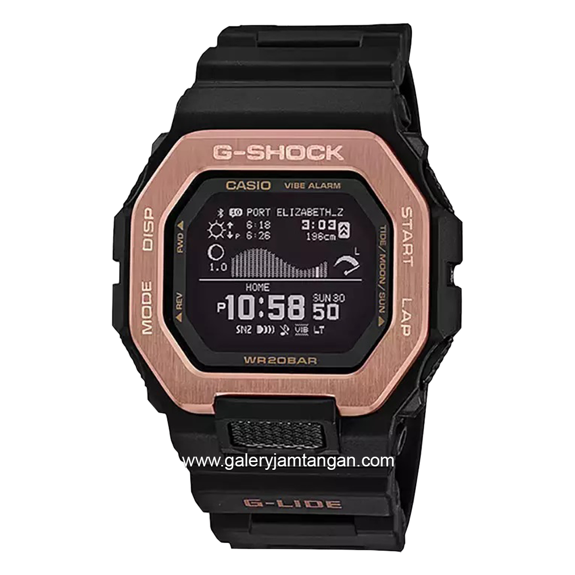 G-SHOCK GBX-100NS-4DR Black Rosegold Digital Resin Strap