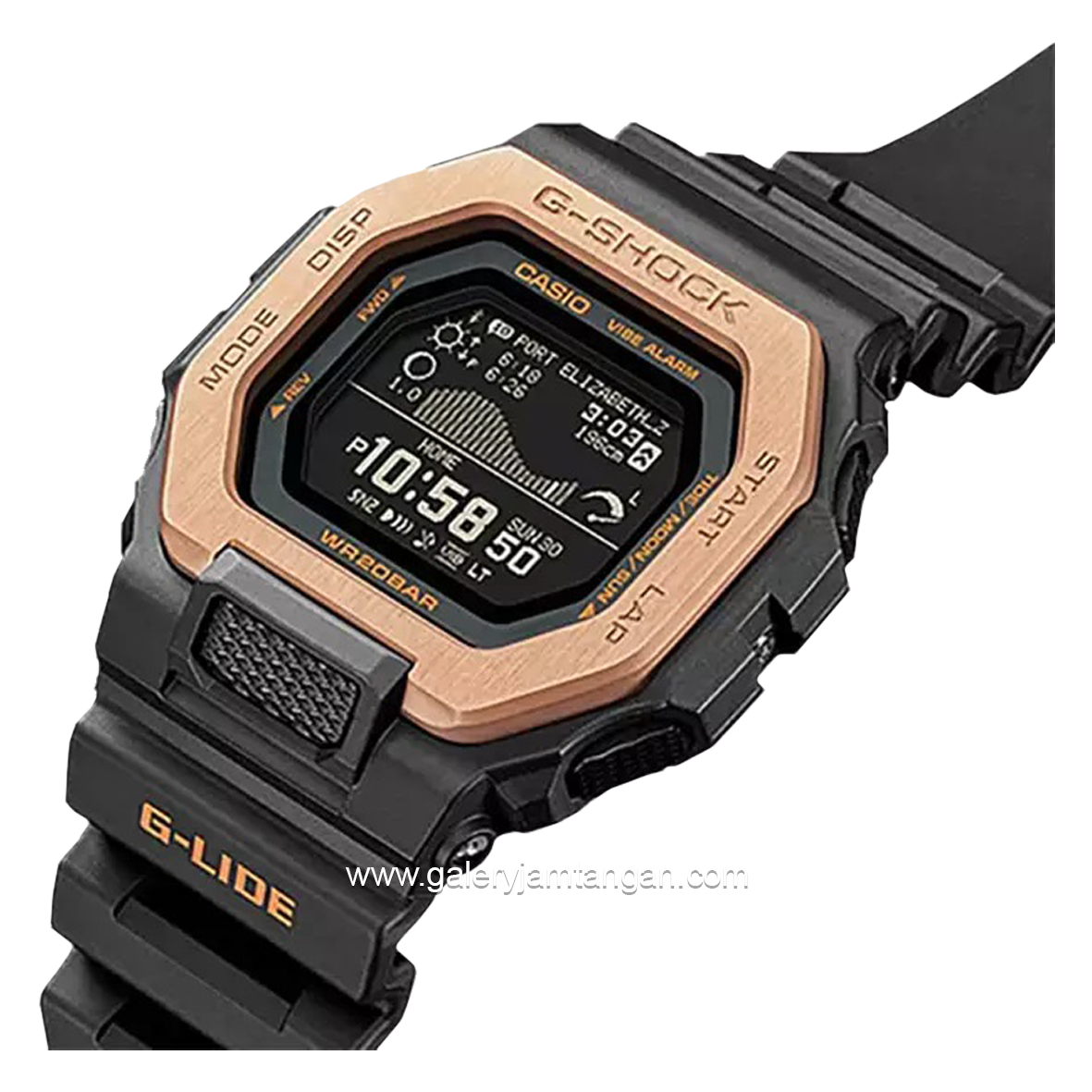 G-SHOCK GBX-100NS-4DR Black Rosegold Digital Resin Strap