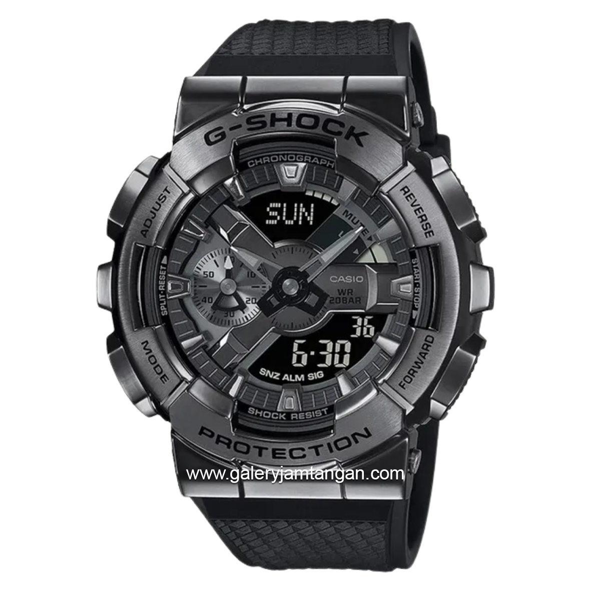 G-SHOCK GM-110BB-1ADR Digital Analog Dial Black Resin Strap