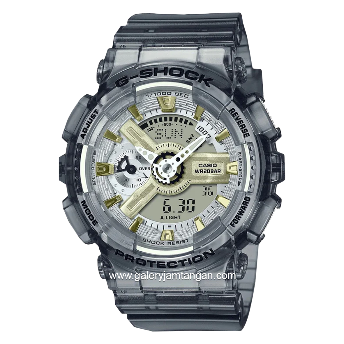 G-SHOCK GMA-S110GS-8ADR Women Gray Transparent Analog Digital Rubber Strap