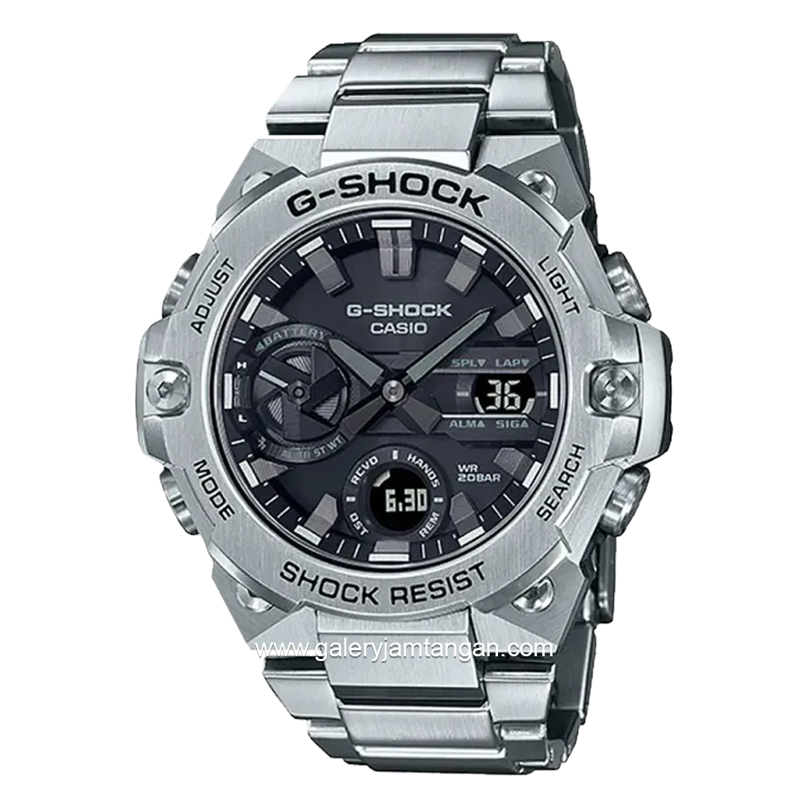 G-SHOCK GST-B400D-1ADR Tough Solar Silver Dial Black Stainless Steel