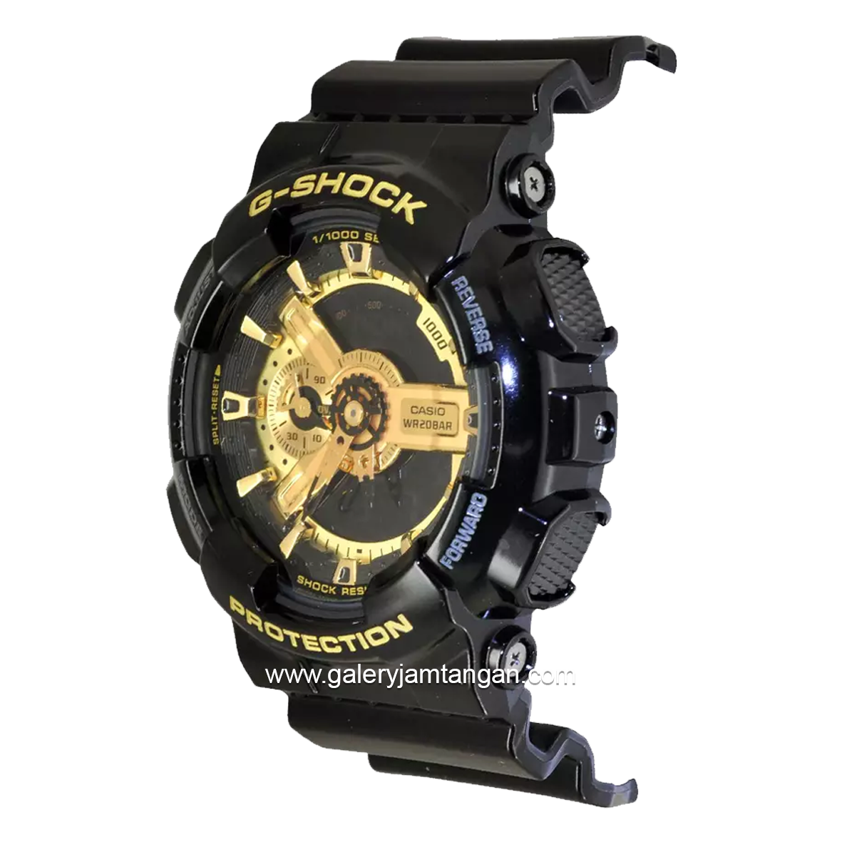 G-SHOCK GA-110GB-1ADR Black Glossy Dial Gold Rubber Strap