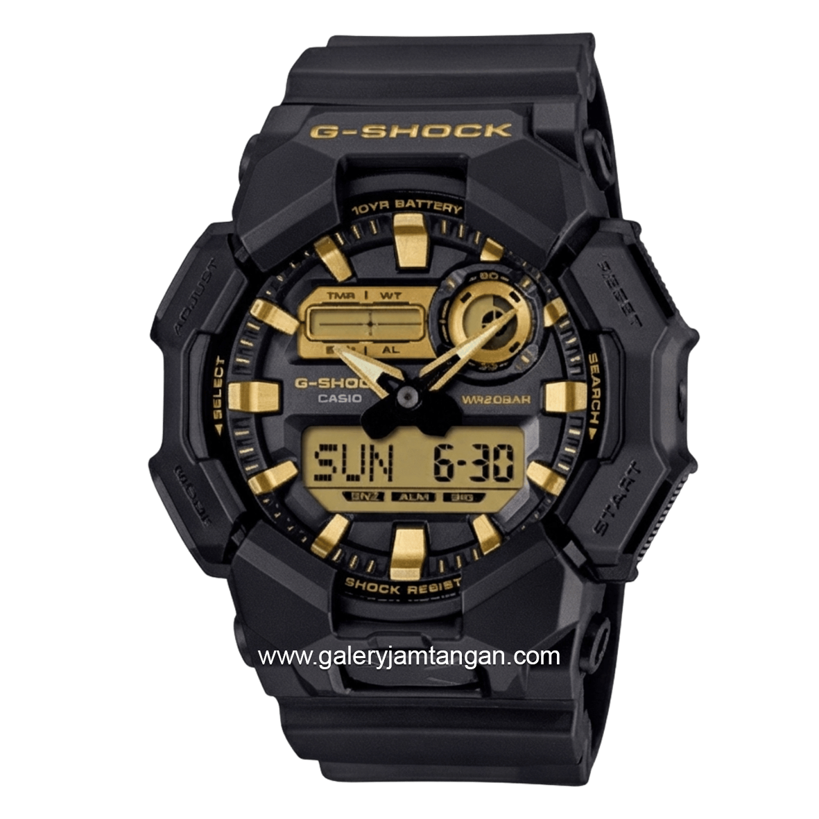 G-SHOCK GA-010GB-1A9DR Black Dial Gold Resin Strap