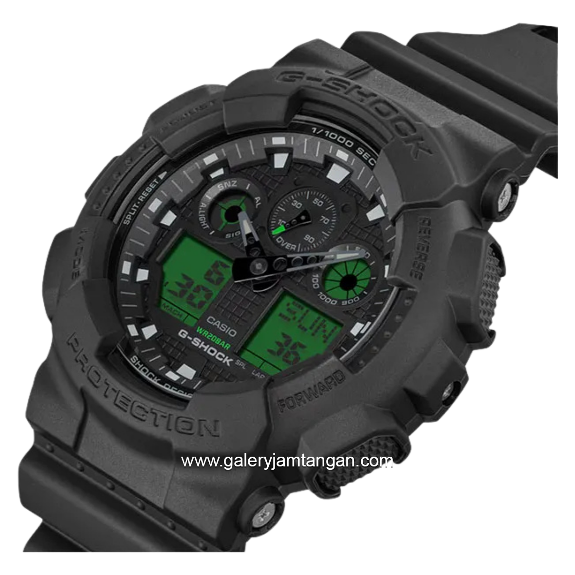 G-SHOCK GA-100BEG-1ADR Black Electro Green Analog Digital Resin Strap