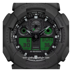 G-SHOCK GA-100BEG-1ADR Black Electro Green Analog Digital Resin Strap