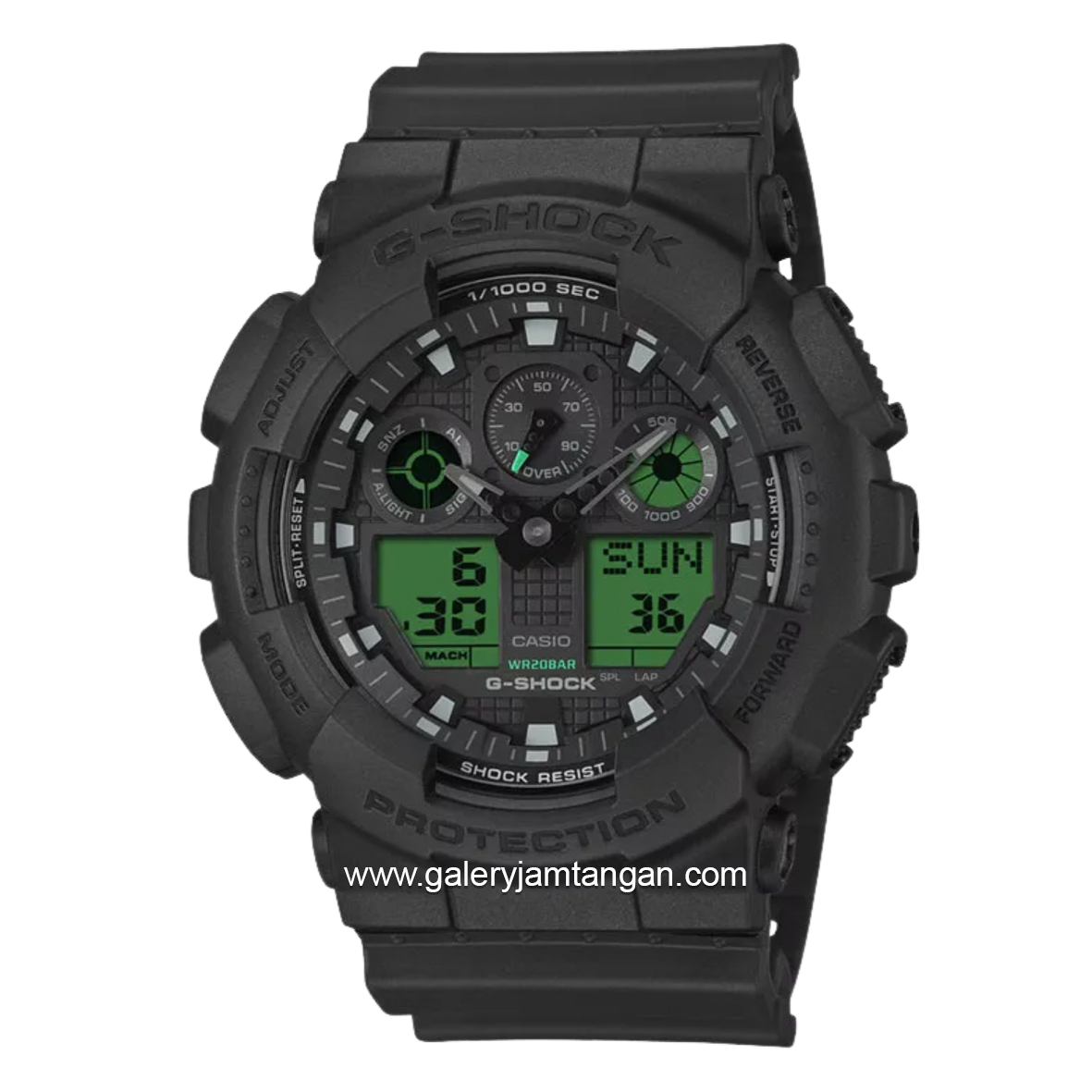 G-SHOCK GA-100BEG-1ADR Black Electro Green Analog Digital Resin Strap