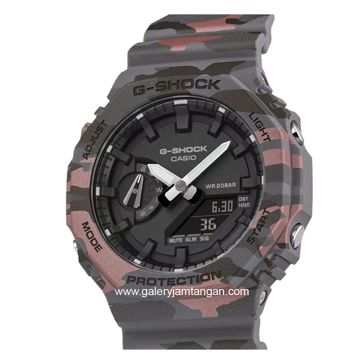 G-SHOCK GA-2100CM-8ADR Analog Digital Camouflage Dial Black Resin Strap