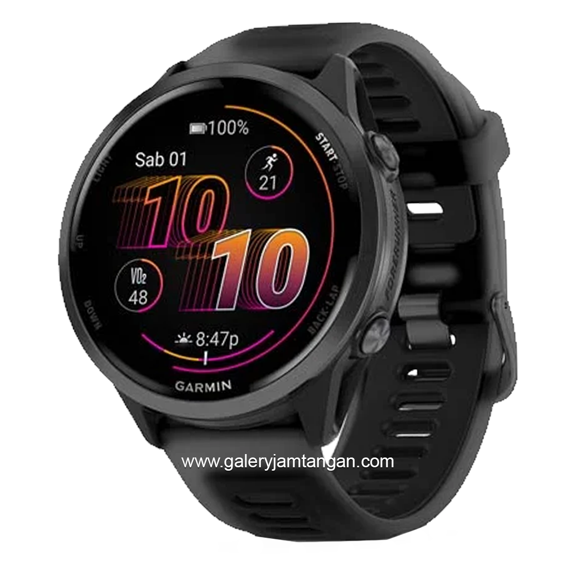 GARMIN FORERUNNER 570 47 MM Black Silicone Strap