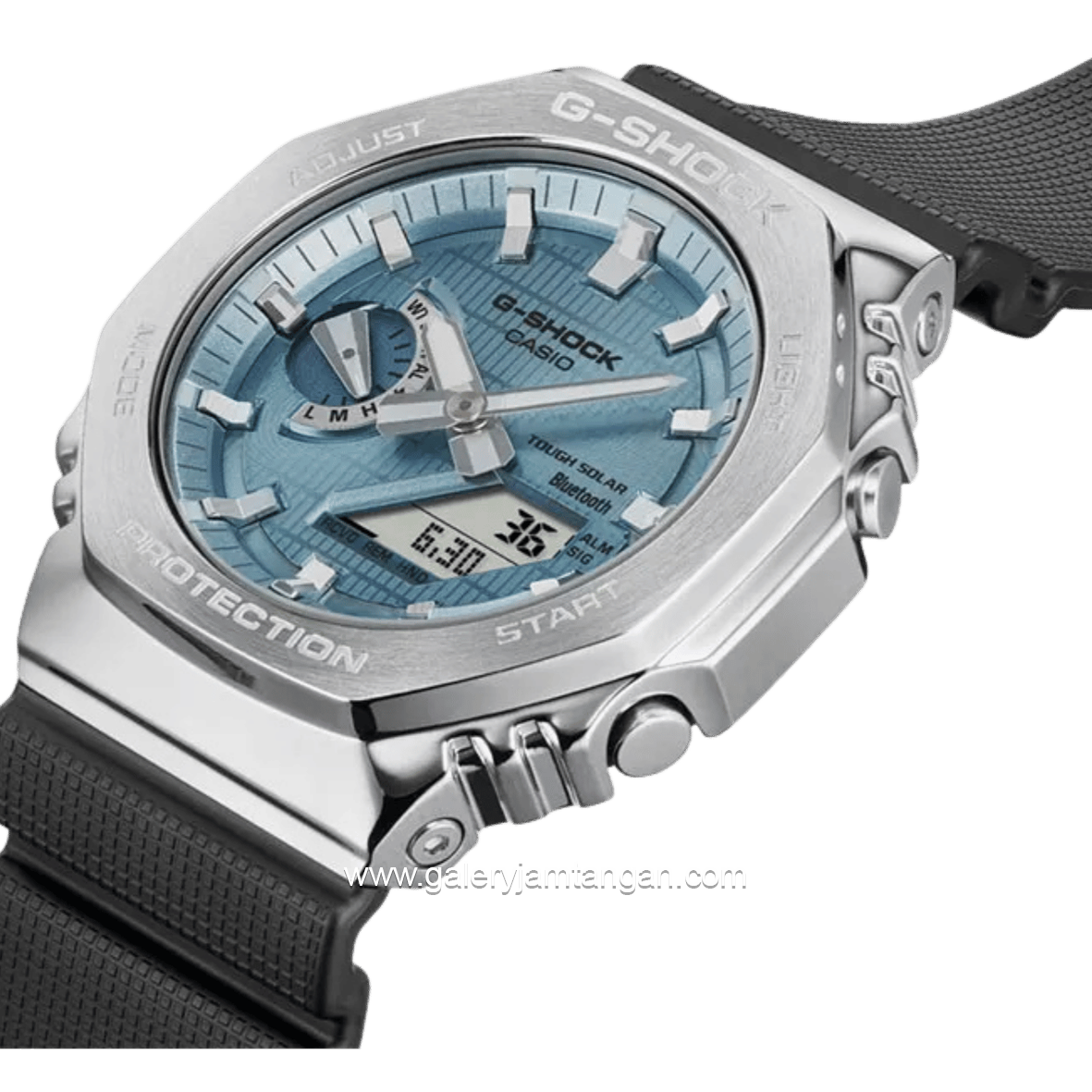 G-SHOCK GBM-2100A-1A2DR Solar Black Dial Blue Analog Digital Resin Strap