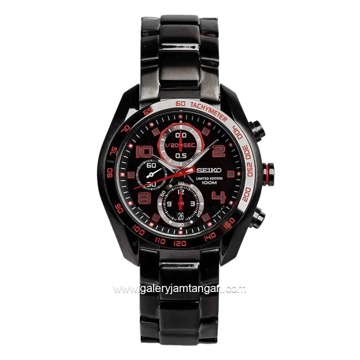 SEIKO Chronograph SNDD41P1 Black Dial Gunmetal Stainless Steel Strap