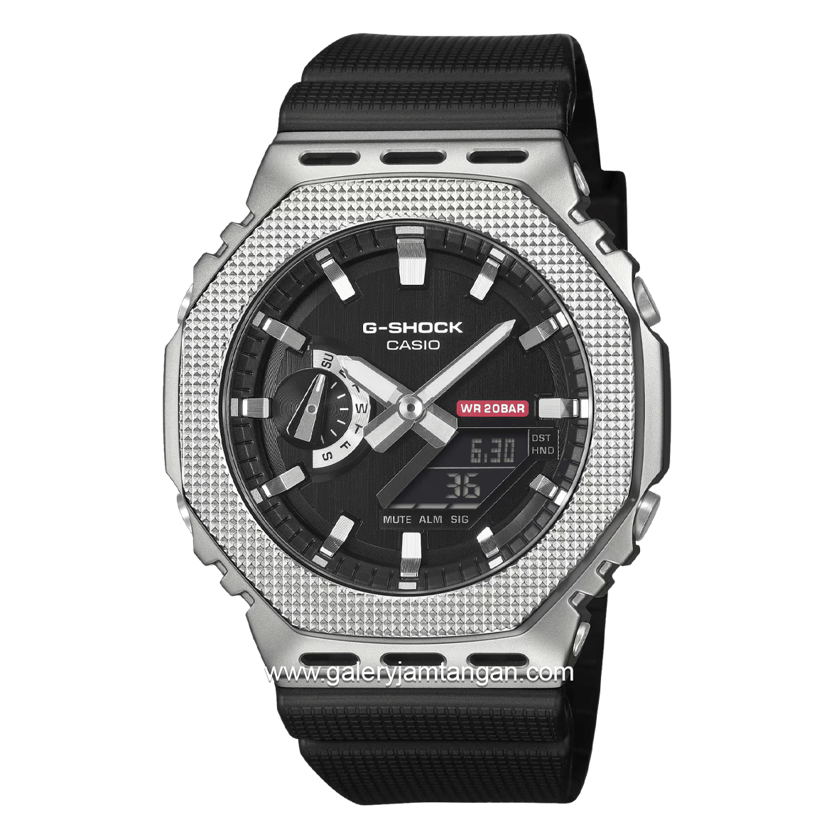 G-SHOCK GM-2100M-1ADR Black Silver Analog Digital Resin Strap