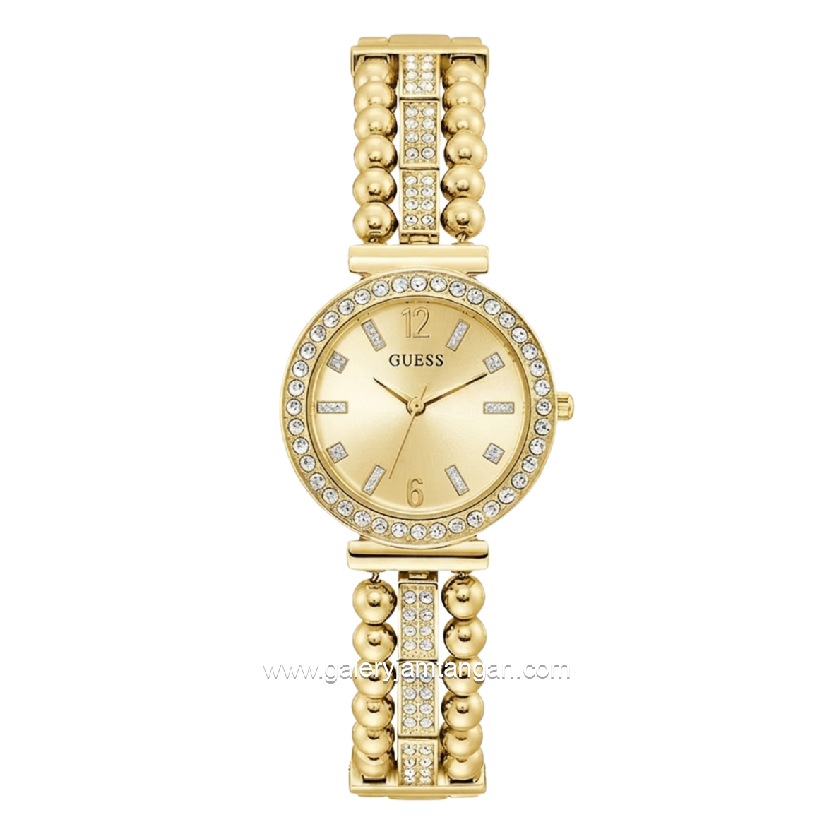 GUESS GALA GW0401L2 Gold Dial Champagne Sunray Stainless Steel Strap