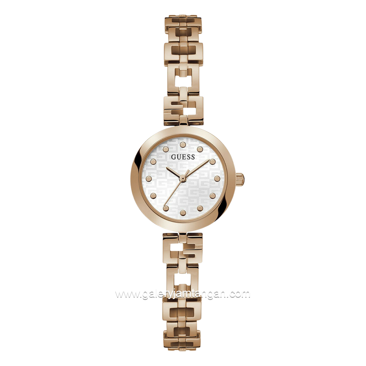 GUESS LADY G GW0549L3 Rosegold Dial White Sunray Stainless Steel Strap
