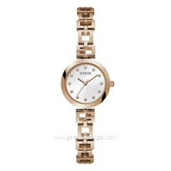 GUESS LADY G GW0549L3 Rosegold Dial White Sunray Stainless Steel Strap