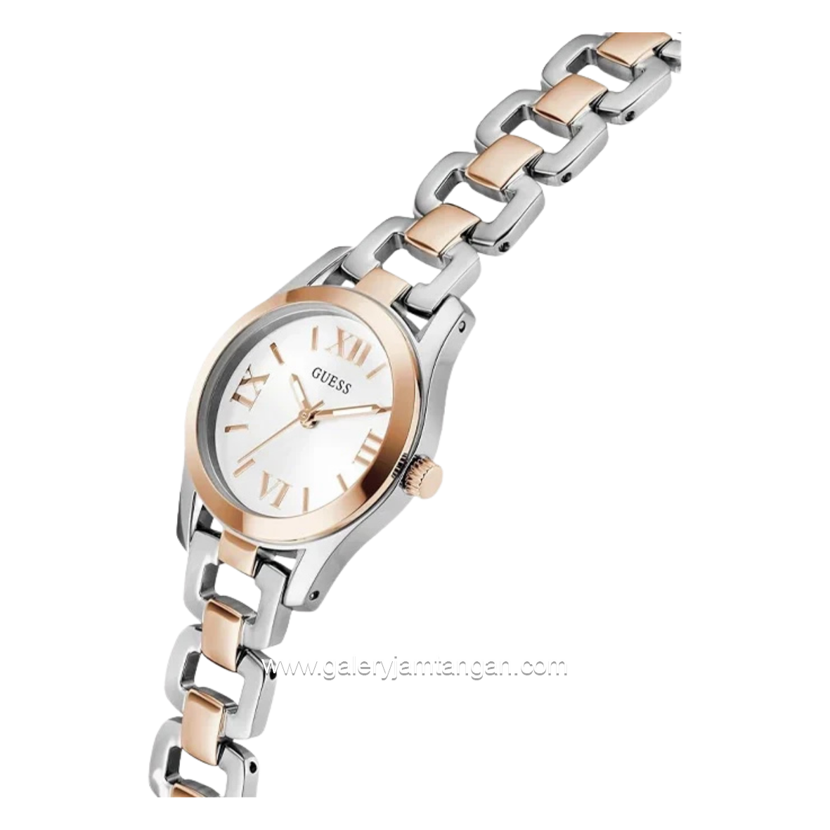 GUESS VEDDA GW0927L5 Dual Tone Dial White Sunray Stainless Steel Strap