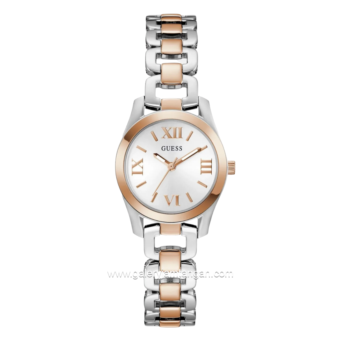 GUESS VEDDA GW0927L5 Dual Tone Dial White Sunray Stainless Steel Strap