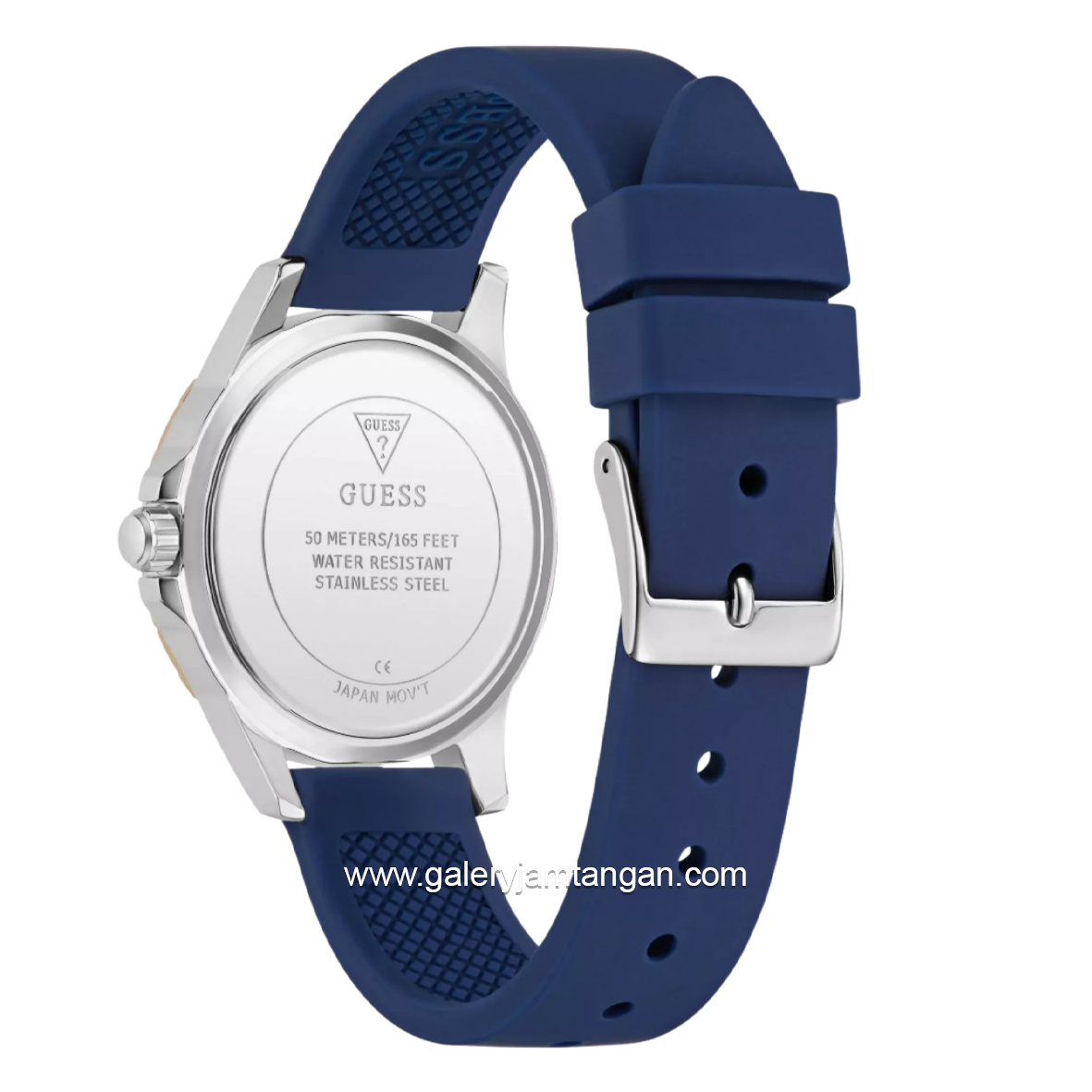 GUESS MIST GW1014L5 Navy Silicone Extra Black Leather Strap