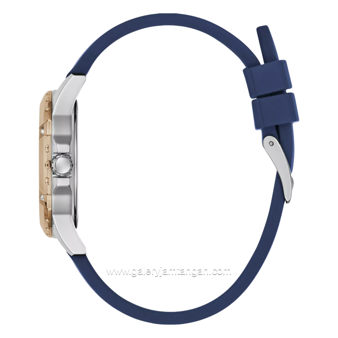 GUESS MIST GW1014L5 Navy Silicone Extra Black Leather Strap