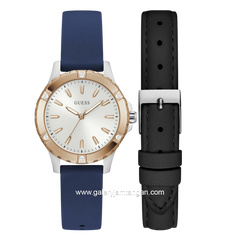 GUESS MIST GW1014L5 Navy Silicone Extra Black Leather Strap