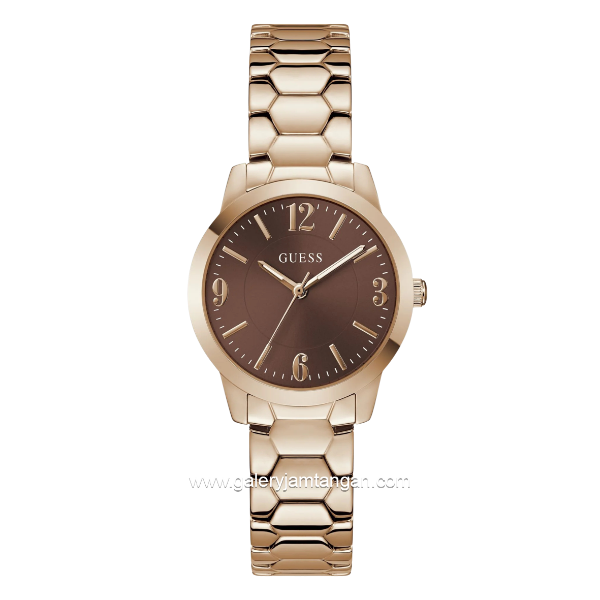 GUESS WINNI GW1028L4 Rosegold Dial Brown Stainless Steel Strap